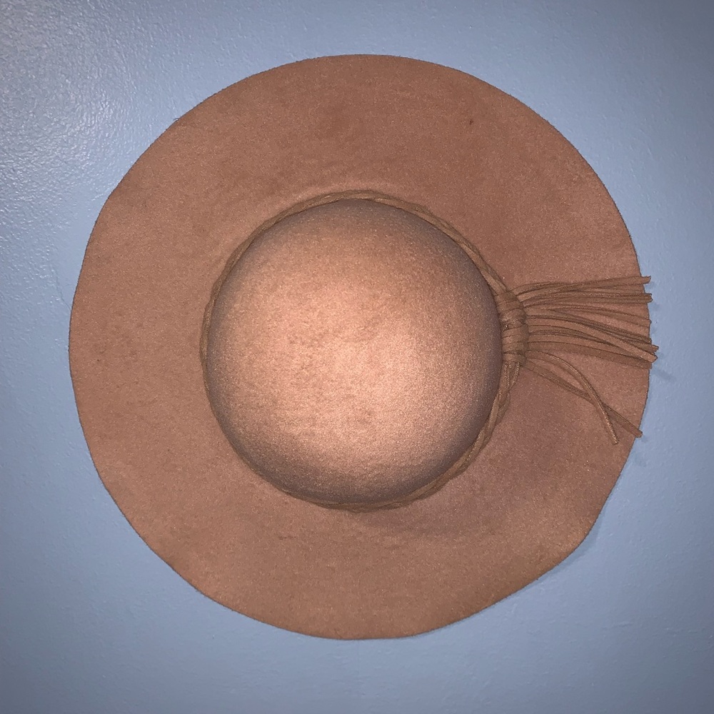 Slightly Worn Tan Felt Hat with Braid and Tassel